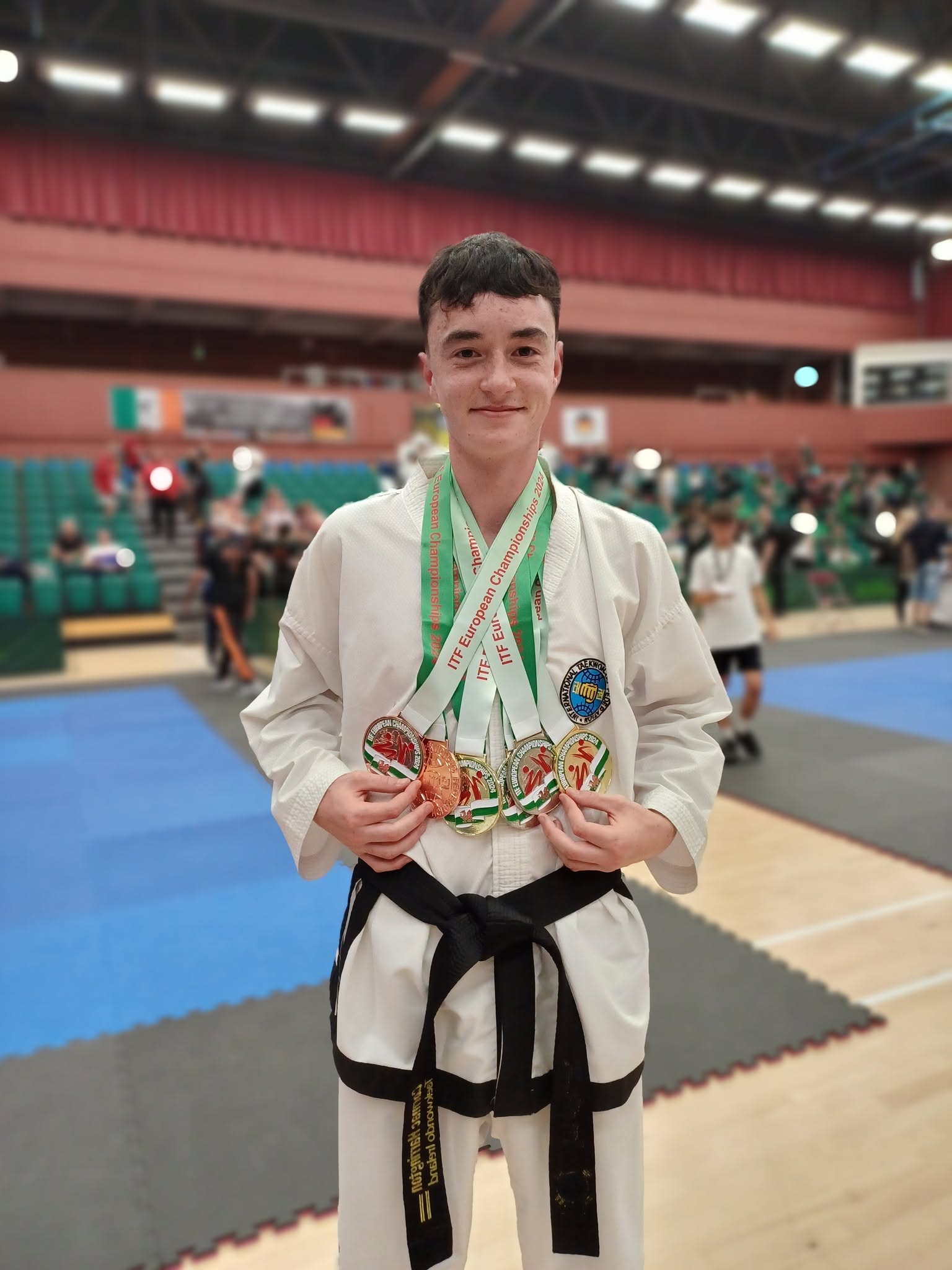Black belt holding five ITF European Championship medals